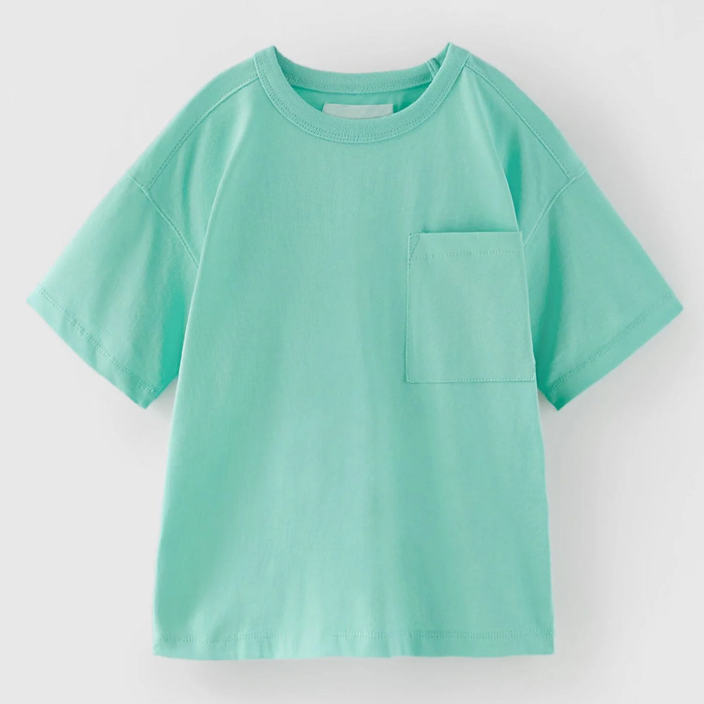 Boys Mint Green Raglan Pocket T-Shirt