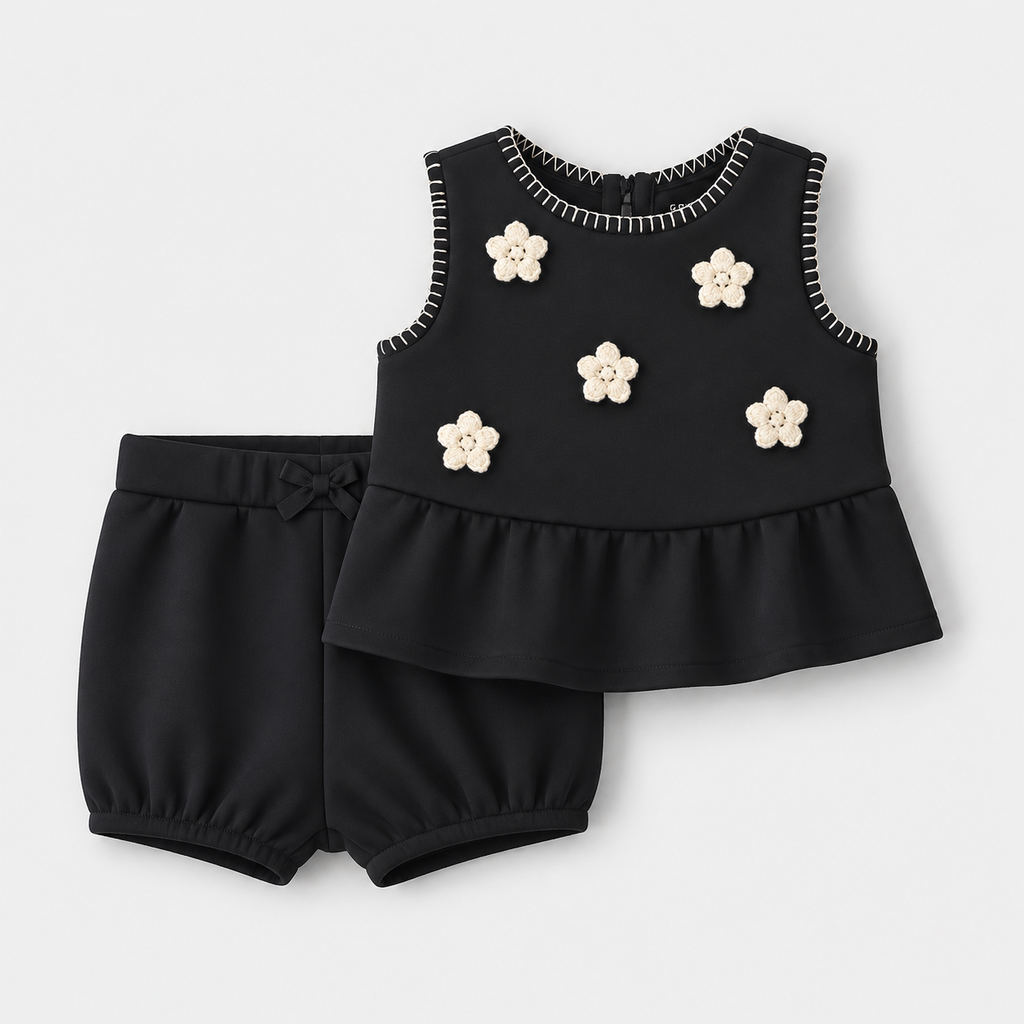 Girls Black Two Piece Set