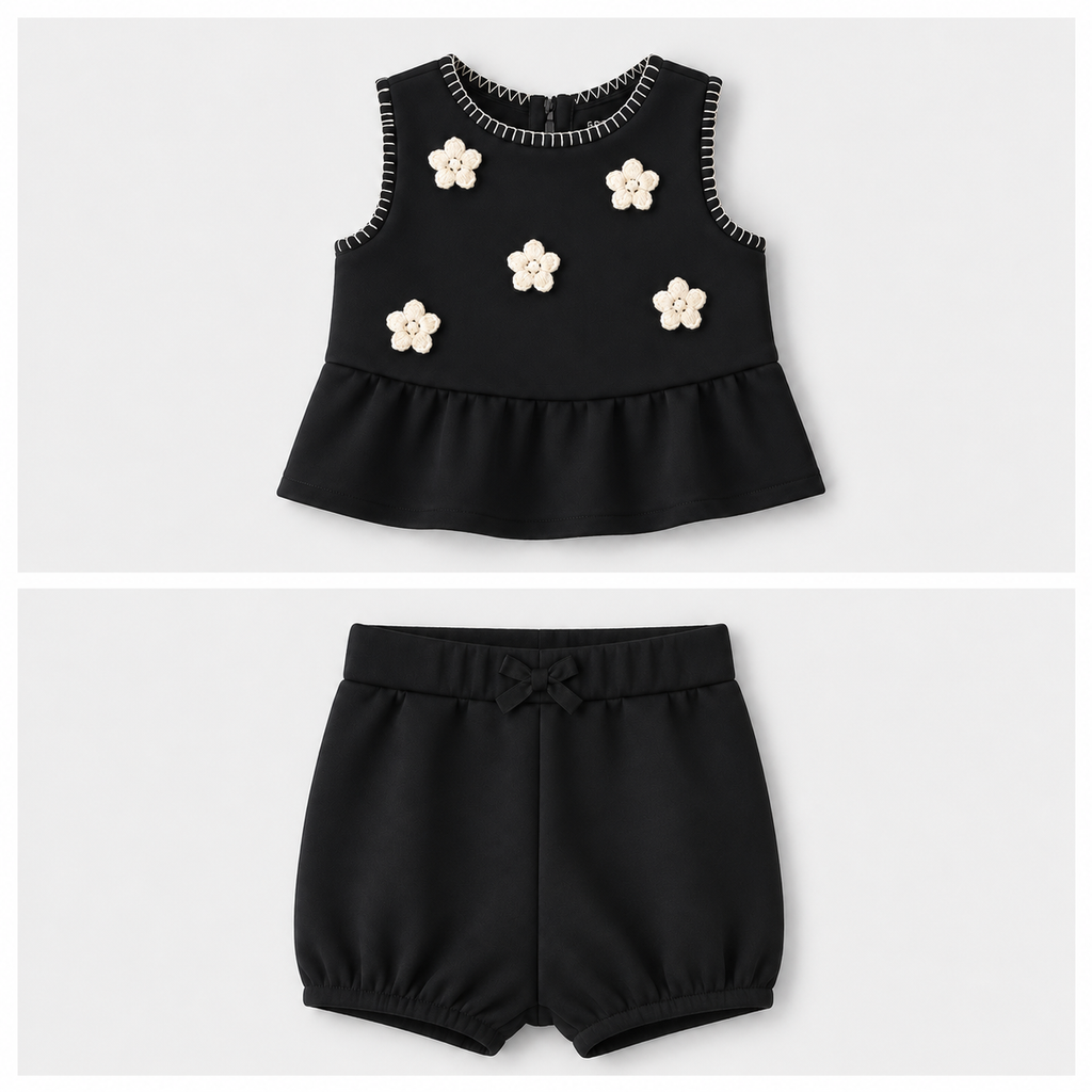 Girls Black Two Piece Set