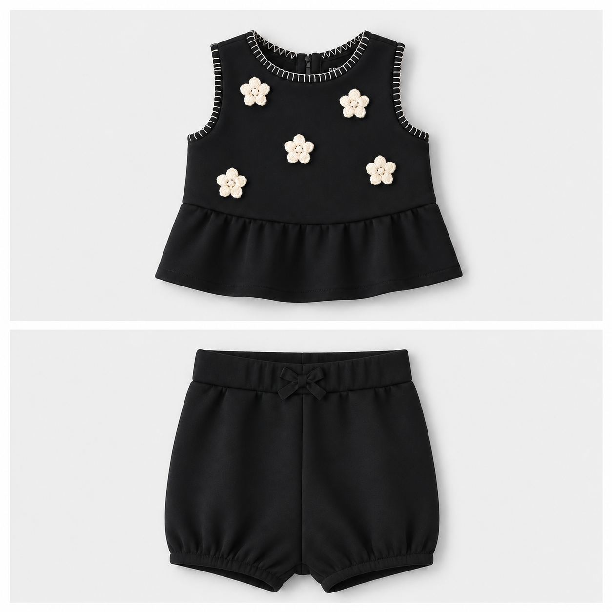 Girls Black Two Piece Set
