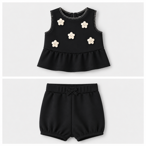Girls Black Two Piece Set